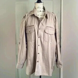 FOXFIRE Thunder River Gear Mens Long Sleeve Travel Safari Passport Shirt SizeXXL